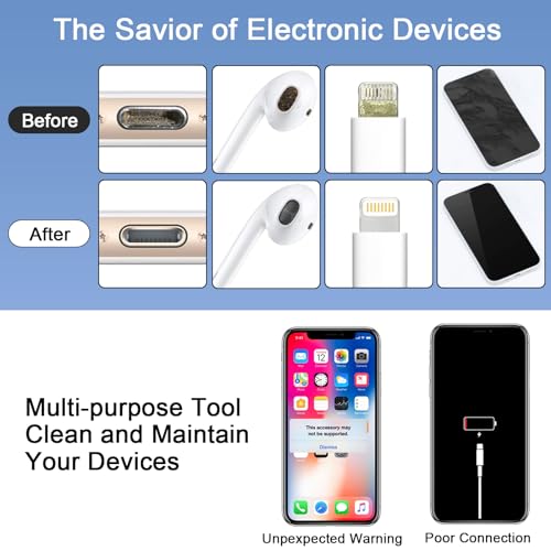 walrfid Cleaner Kit for AirPod, 12-in-1 Earbud Cleaning Kit | with 30ml Screen Cleaner and Camera Lens Cleaning Pen, Multi-Tool for Charging Case Tablet iPad Phone Charging Port