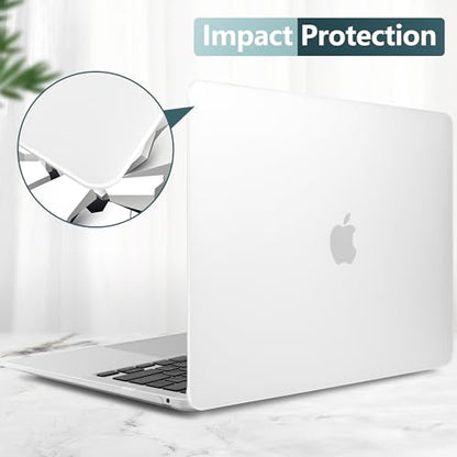 DONGKE Compatible with MacBook Air 13 inch Case 2021 2020 2019 2018 Release Model: M1 A2337 A2179 A1932, Matte Hard Case Cover for MacBook Air 13 inch with Retina Display Fits Touch ID - Transparent - color: Transparent