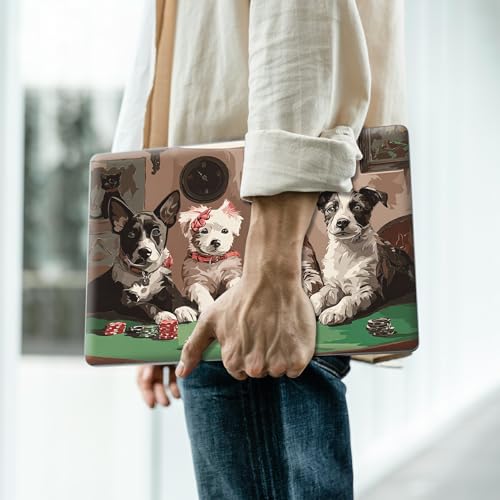 Reusable Universal Laptop Skin Sticker, Cut to Fit for 11.6–15.6 Inch Laptops, Waterproof Protective Film, No-Residue - Dogs Party - color: Dogs Party