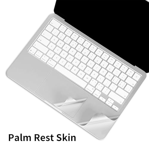 4 in 1 Ultra Thin 3M Vinyl Full Size Laptop Skin Palm Rest Sticker for 2026 New Released MacBook Pro Neo 13 Inch A3404 with A18 Chip - Silver - color: Silver