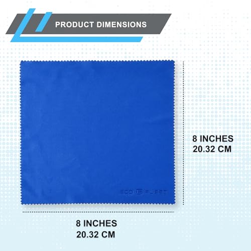 Eco-Fused Microfiber Cleaning Cloth - 8 x 8 Inch Microfiber Cloth - Pack of 5 Lens Cleaning Wipes - Cleaning Cloth for Glasses, Eyeglasses, Camera Lens & Phones - color: 5 Pack - 8 X 8 Inch