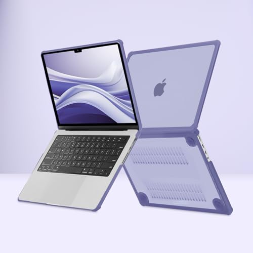 MOSISO Compatible with MacBook Pro 14 inch Case M5 M4 M3 M2 M1 2026-2021 | 3 in 1 Kit Anti-Crack Hard Shell with TPU Bumper, A3427 A3426 A3434 A3112 A3185 A3401 A2918 A2992 A2779 A2442, Lavender Gray - color: Lavender Gray