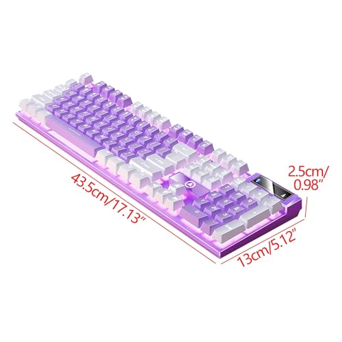 Gaming Keyboard, Wired Backlit Mini Keyboard, Ultra-Compact Anti-Ghosting No-Conflict Membrane Gaming Wired Keyboard for PC Laptop Windows Gamer (Purple) - color: Purple