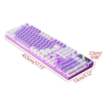 Gaming Keyboard, Wired Backlit Mini Keyboard, Ultra-Compact Anti-Ghosting No-Conflict Membrane Gaming Wired Keyboard for PC Laptop Windows Gamer (Purple) - color: Purple
