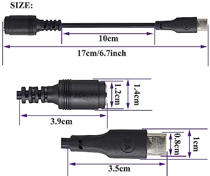 USB Type C Male External to DC 7.4mmx5.0mm Female Internal Connector Quick 5A Charging Power Supply Suitable for Mobile Phones,Tablets,laptops Power Sockets(17cm/6.7inch-2Pack)