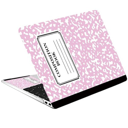 CREATCABIN Laptop Skin Sticker Decal PVC Vinyl Quote Sticker Notebook Art Decal PC Art Personalized Protector Waterproof Scratchproof for 12.1 13 13.3 .6 14 15 15.3 16 Inch Pink Composition Book - style: Pink Composition Book