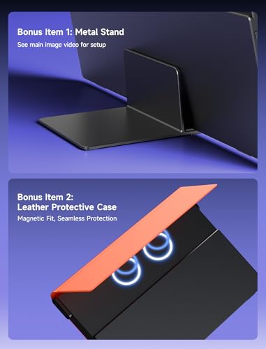 JSAUX FlipGo Lite 15.6" Portable Dual Stacked Monitor, 1080P FHD IPS | One-cable triple-monitor setup with magnetic design and built-in hub; no driver required for Windows and Linux laptops - size: 15.6", style: FlipGo Lite