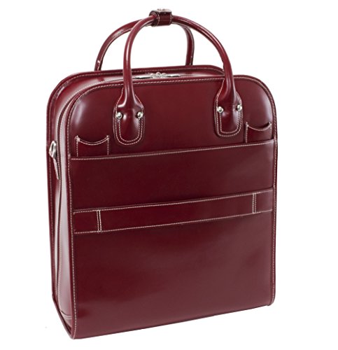 McKlein LA Grange, Top Grain Cowhide Leather, 15" Leather Detachable -Wheeled Ladies' Laptop/Computer & Tablet Business Briefcase Bag/Women's Rolling Overnight Travel Bag, Removable trolley case