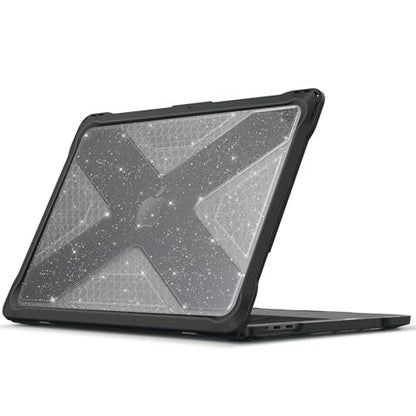 Fintie Case for MacBook Air 13.6 Inch A3449 A3240 A3113 A2681 (2022 2023 2024 2025 2026 Release) - Heavy Duty Rugged Hard Shell Case Cover for MacBook Air 13 Inch M2 M3 M4 M5 Chip, Glittering Clear - color: Glittering Clear