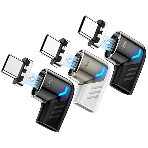 USB C Magnetic Adapter,(3 Pack) Magnetic USB C Adapter,PD 120W Fast Charge,480Mbps Transfer Speed,Compatible with MacBook,USB-C Device - size: USB 2.0, style: Elbow-3 Pack