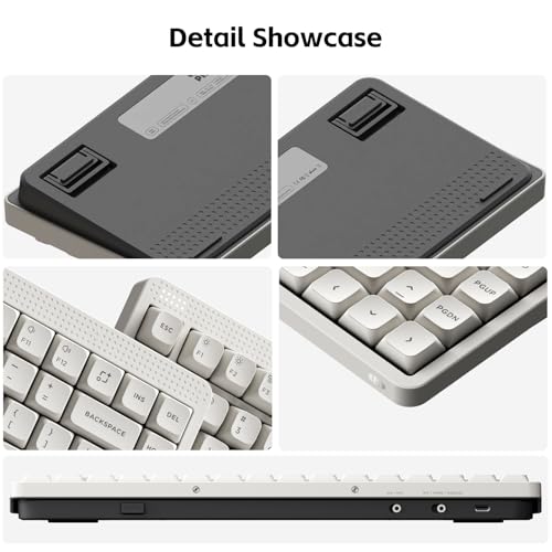 NuPhy Node75 Wireless Mechanical Keyboard, 75% Hot Swappable Custom Low Profile Keyboard, 84 Keys Computer Gaming Keyboards, Supports Touch Gestures, PBT Keycaps, RGB Backlit, Bluetooth/2.4GHz/USB-C - color: Pink, size: Low-Profile Blush Nano Switch
