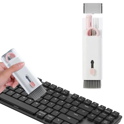 7 in 1 Laptop Cleaning Kit Keyboard Cleaner,Computer Tech Cleaning Brush,Earbuds Camera PC Monitor Screen Cleaner Computer Clean Tools Kit Corner Gap Duster Keycap Puller(Pink) - color: Pink