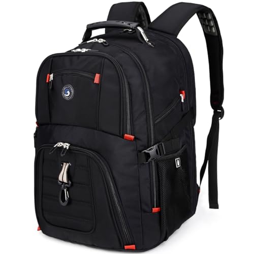 SHRRADOO Extra Large Travel Laptop Backpack for Men, Work College Backpacks | Fit 17 Inch Laptops, with Combination Lock, Carry On Flight Approved, Men Women Business Backpack,Bookbag School Backpack - color: Black