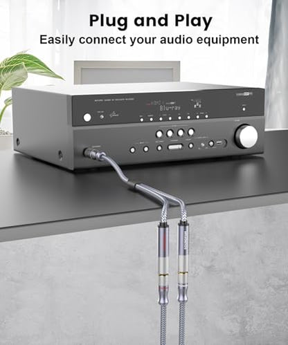 Microphone Splitter 2 Feet/60CM TRS 1/4 inch Splitter 1 Male to 2 Female, 6.35mm Stereo Male Plug to Dual 6.35mm Female-Grey (1PACK) - size: 2ft/60CM-1PACK, style: 1/4" Splitter 1 Male to 2 Female