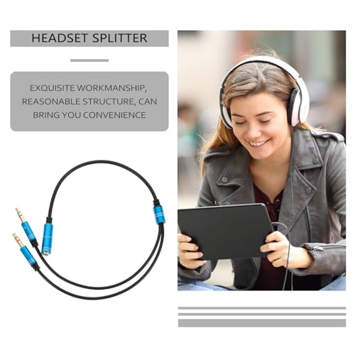3.5mm Headphone Mic Splitter Cable with Abs Material Reducing Loss Compatible with Phone Headphone on Computer Separate Microphone for Computer and Laptop