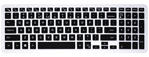 Elastic Silicone Keyboard Skin Compatible for 15.6 inch Dell Inspiron 15 3000 & 5000 Series, 17.3 inch Dell Inspiron 17 5000 Series, Inspiron 15 i3541 i5566, Inspiron 17 i5749 Series Laptop (Black) - color: Black