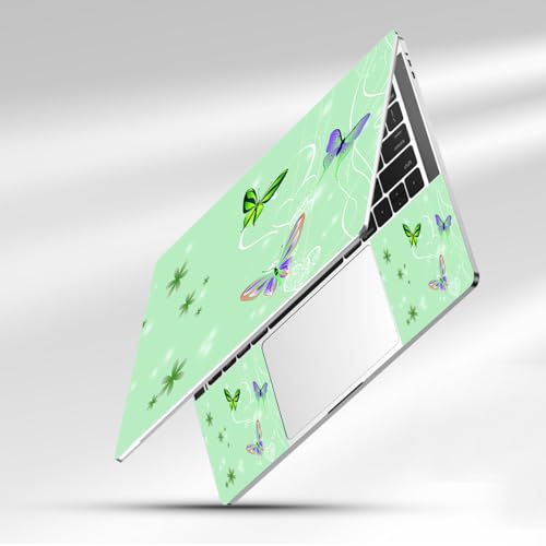 15-15.6 inches Netbook Laptop Skin Sticker Decal Reusable Cover Protector for 11.6 12 13 13.3 14 15 15.4 Notebook Chromebook PC, Scratch-Resistant Waterproof I Mint Green Butterfly - color: Mint Green Butterfly