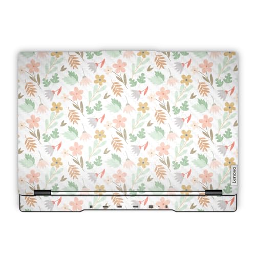 Carbon Fiber Laptop Skin Compatible with Lenovo Legion 5 Gaming Laptop (15IRX9) 2024 - Neutral Flowers - Premium 3M Vinyl Protective Wrap Decal Cover - Easy to Apply | Crafted in the USA - color: Neutral Flowers, size: Legion 5 Gaming (15IRX9) 2024 Full C