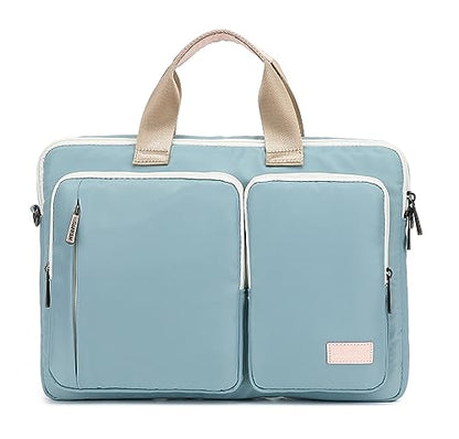 360 Protective Multi-Pockets Laptop Shoulder Bag Sleeve Case, Briefcase for 15.6 & 16 Inch Laptops (Light Blue) - color: Light Blue, size: 15 inch-15.6 inch