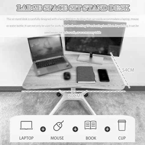 Mobile Laptop Desk Home, Lift Stand Up Desk with Casters, Large Capacity Mobile Study Table, Height Adjustable Sofa Side Table, Easy to Install(Black) - color: Black