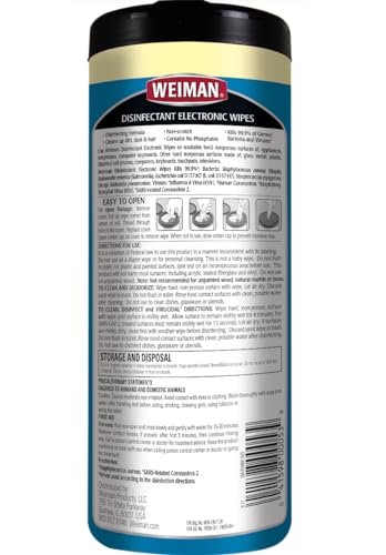 Weiman Electronic Screen Cleaner Wipes - 4 Pack Clean Your Laptop, Computer, TV, and All Electronic Equipment - Electronic Wipes - 30 Count - size: 30 Count (Pack of 4)