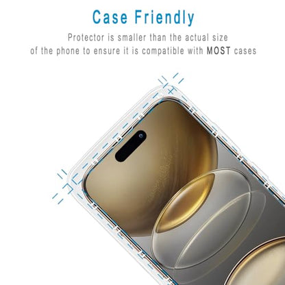 2 Pack Anti Blue Light Screen Protector for iPhone 16 Pro/iPhone 17 Eye Protection Tempered Glass Film, Easy to Install, Bubble Free - size: iPhone 16 Pro/17 6.3-inch