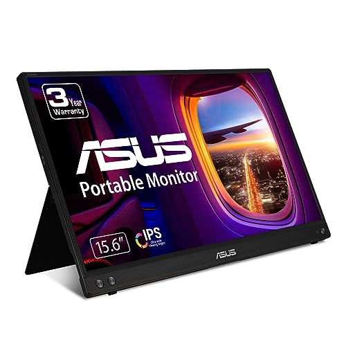 ASUS ZenScreen 15.6 Inch Portable Monitor - 1080P, Full HD, IPS, USB Type-C, Eye Care, Kickstand, for Laptop, PC, Phone, Console, Anti-Glare Surface, 3-Year Warranty - MB16ACV - style: 15.6" IPS FHD USB Type A & C