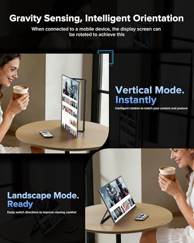 EVICIV Wireless Portable Monitor with 8000mAh Battery, 15.6" (4-5H) | Support AirPlay, Miracast Laptop Display, USB-C & MINI HDMI & VESA, Travel Second Screen for Laptop, Computer, Game Consoles - size: 15.6 Inch