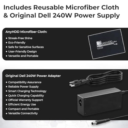 WD19DCS Dell Docking Station Dual Monitor - 4K Display, USB-C Performance Dock with 240W Adapter, HDMI, DisplayPort, USB-C Cables & Cloth (Renewed)