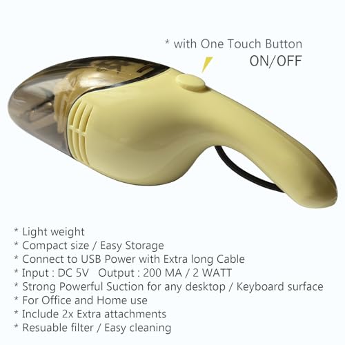 Lightweight Mini Vacuum with Strong Suction - Perfect for Keyboard, Desktop Dust Removal (Yellow) - color: Yellow