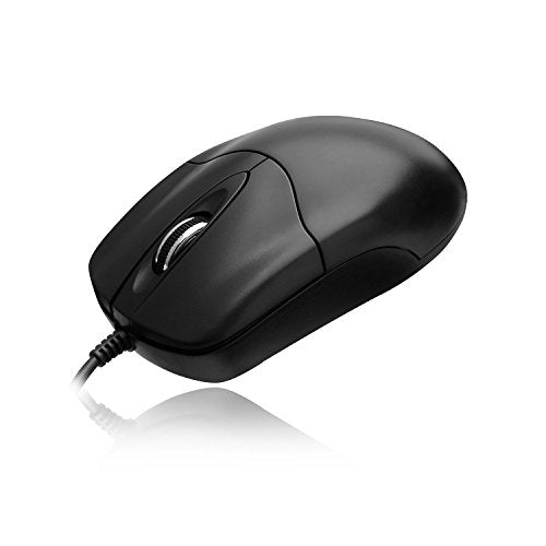 Adesso 3-Button Desktop Optical Scroll USB Mouse with 1000 DPI Resolution (HC-3003US), Black | 1000 DPI Resolution - style: USB