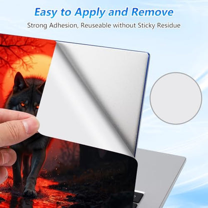 Universal Laptop Skin Sticker Decal with 2 Wrist Pad Skins, Waterproof Scratch Vinyl Cover for 11–15.6 Inch MacBook, HP, Dell, Lenovo, Cutable & Reusable,Lone Wolf Blood Moon - color: Lone Wolf Blood Moon