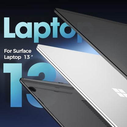 ProCase Protective Case for 13 Inch Surface Laptop 2025 -Black | Hard Shell Transparent Cover with Durable and Lightweight Design - color: Black