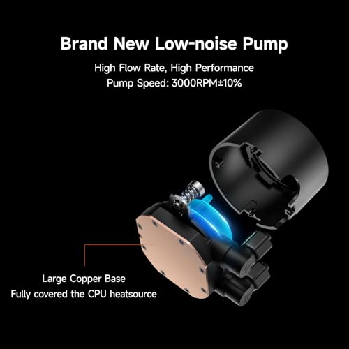 PCCOOLER DA240 240mm AIO CPU Cooler with ARGB Fans, Black | 2600 RPM full-ceramic pump, 2 PWM fans; Intel LGA1851/1700/1200/115X and AMD AM5/AM4 - color: Black