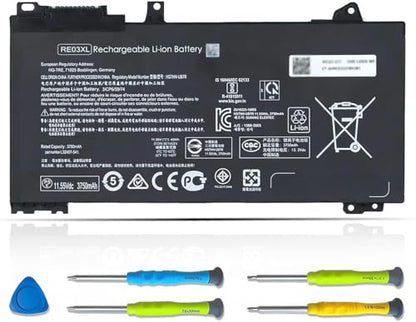 ASODI 45Wh RE03XL L32656-005 Laptop Battery Compatible with HP ProBook 450 G6 430 440 445 455R 430 440 445 450 G7 Series HSTNN-OB1C L32407-AC1 HSTNN-UB7R L32407-2B1 L32407-541 L32656-002 HSTNN-DB9A - size: 8.70*5.20*1.26 inches RE03XL