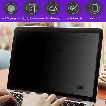 15.6" Privacy Screen Protector | 9H Tempered Glass with Anti-Blue Light & Anti-Glare | Universal Fit for HP, Dell, ASUS, Samsung, Lenovo, Acer, MSI 16:9 Laptops (Wide-Angle Privacy + Eye Comfort) - size: Privacy Glass-15.6 Inch 16:9