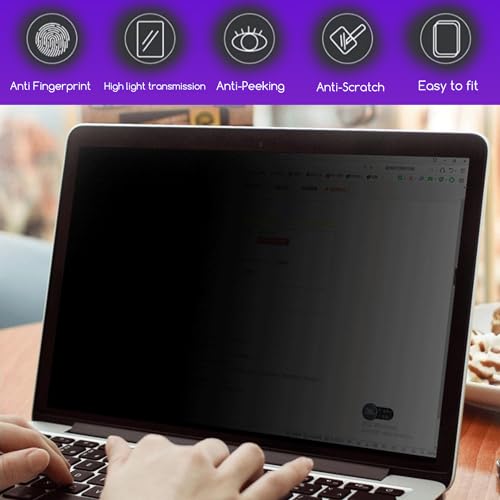 15.6" Privacy Screen Protector | 9H Tempered Glass with Anti-Blue Light & Anti-Glare | Universal Fit for HP, Dell, ASUS, Samsung, Lenovo, Acer, MSI 16:9 Laptops (Wide-Angle Privacy + Eye Comfort) - size: Privacy Glass-15.6 Inch 16:9