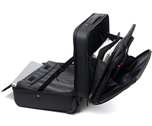 Alpine Swiss Rolling Laptop Briefcase Wheeled Overnight Carry on Bag Up to 15.6 Inches Notebook - Carries Legal Size Files