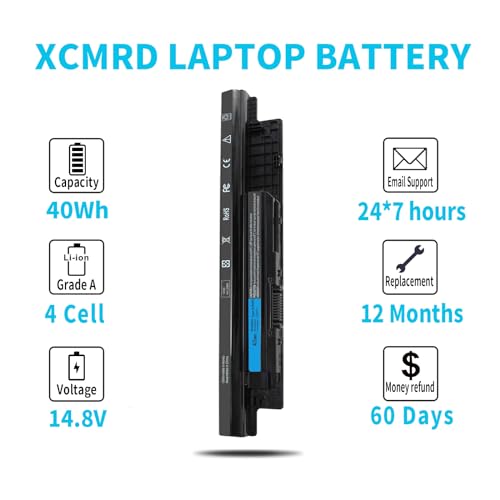 40Wh XCMRD 14.8V Battery for Dell Inspiron 15 3000 Series 3542 3543 3521 3537 3531 3541 17 3721 3737 15R 5537 5521 17R 5737 5721 14 3421 3437 3443 14R 5421 Latitude 3540 3440 P28F P40F FW1MN 4WY7C - size: 40Wh XCMRD 14.8V