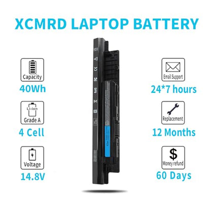 40Wh XCMRD 14.8V Battery for Dell Inspiron 15 3000 Series 3542 3543 3521 3537 3531 3541 17 3721 3737 15R 5537 5521 17R 5737 5721 14 3421 3437 3443 14R 5421 Latitude 3540 3440 P28F P40F FW1MN 4WY7C - size: 40Wh XCMRD 14.8V