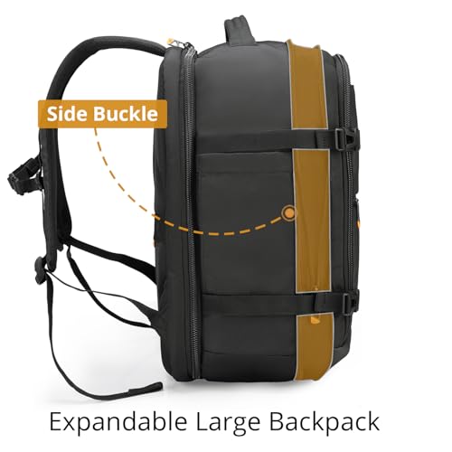 Swissdigital Design Travel Laptop Backpack 43l with USB Charging Port,TSA Friendly Flight Approved Carry-on Luggage Hand,Business Backpack,Large Weekender Bag Fits 17 Inch Laptop Black | SD1748-01 - color: Black