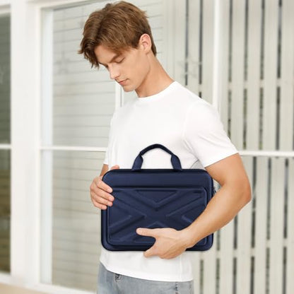 MOSISO Hard Laptop Case 15-15.6 inch, Shockproof Laptop Sleeve with Handle | Compatible with MacBook 16, HP Acer Dell Lenovo ASUS, Waterproof EVA Carrying Case Computer Bag with Pocket&Belt, Navy Blue - color: Navy Blue, size: 16 inch