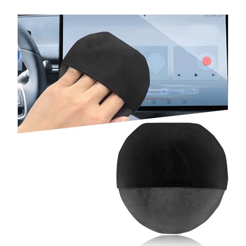 Ohleats Car Screen Cleaner, Microfiber Auto Screen Cleaning Pad, Foldable Touch Screen Cleaner Cloth for Vehicle Dashboard LCD Display, Car Cleaning Kits - color: Round,1Pcs