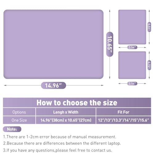 14.96 x 10.65 Inch Laptop Skin Decal, Universal Reusable Vinyl Laptop Cover Sticker, Waterproof Art Decal Protector for 12-15.6 Inch Laptops I Purple - color: Purple