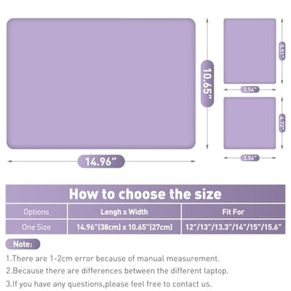 14.96 x 10.65 Inch Laptop Skin Decal, Universal Reusable Vinyl Laptop Cover Sticker, Waterproof Art Decal Protector for 12-15.6 Inch Laptops I Purple - color: Purple