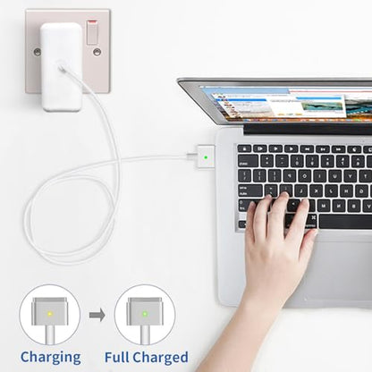 Mac Book Air Charger Replacement, 45W Power T-tip Magnetic DC Connector Adapter for Mac Book Air 11 inch and 13 inch (Between 2012-2017) (White)