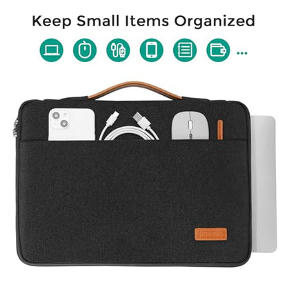 DOMISO 15.6 inch Laptop Case Sleeve Protective Cover Compatible with 16 inch MacBook Pro M4 M3 M2/Pro Max,15.6-16 inch HP Dell ASUS Lenovo Chromebook,Notebook computer carrying cases,Black - color: Black, size: 15.6"