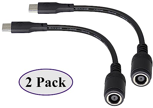 USB Type C Male External to DC 7.4mmx5.0mm Female Internal Connector Quick 5A Charging Power Supply Suitable for Mobile Phones,Tablets,laptops Power Sockets(17cm/6.7inch-2Pack)