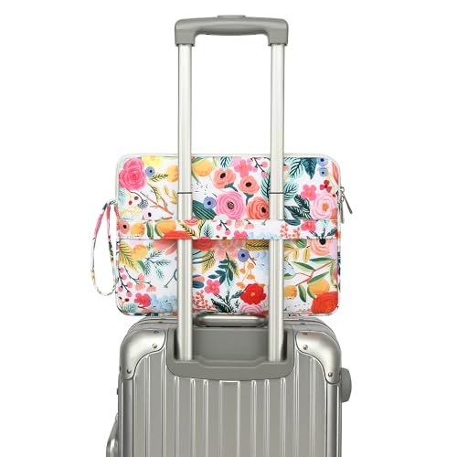 Canvaslife Laptop Sleeve Case Cover with Pocket for MacBook Pro 14 inch and 14 inch-14.4 inch HP, Lenovo, Dell, ASUS, Acer Notebook Computer (New Garden Roses) - color: New Garden Roses, size: 14 inch / 14.0 inch