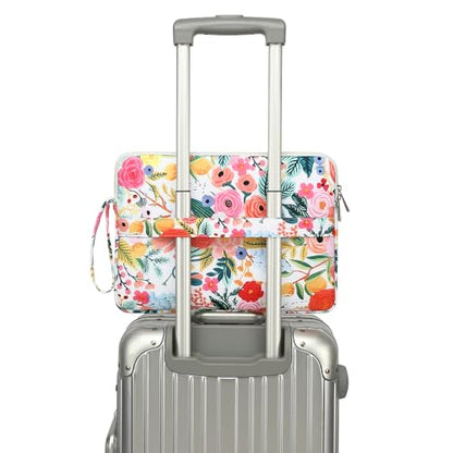 Canvaslife Laptop Sleeve Case Cover with Pocket for MacBook Pro 14 inch and 14 inch-14.4 inch HP, Lenovo, Dell, ASUS, Acer Notebook Computer (New Garden Roses) - color: New Garden Roses, size: 14 inch / 14.0 inch